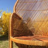 Emmanuelle wicker and rattan chair for adults 1970s