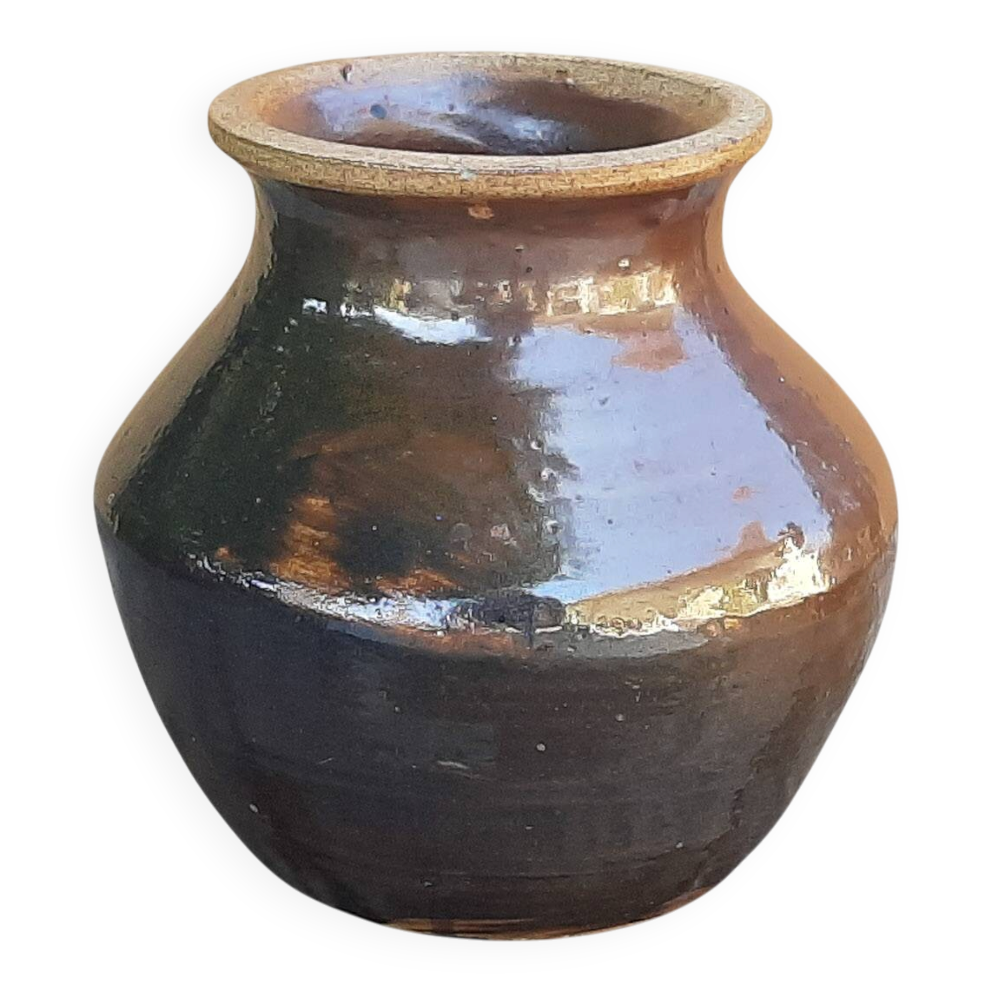 Vintage 1970s glazed stoneware vase