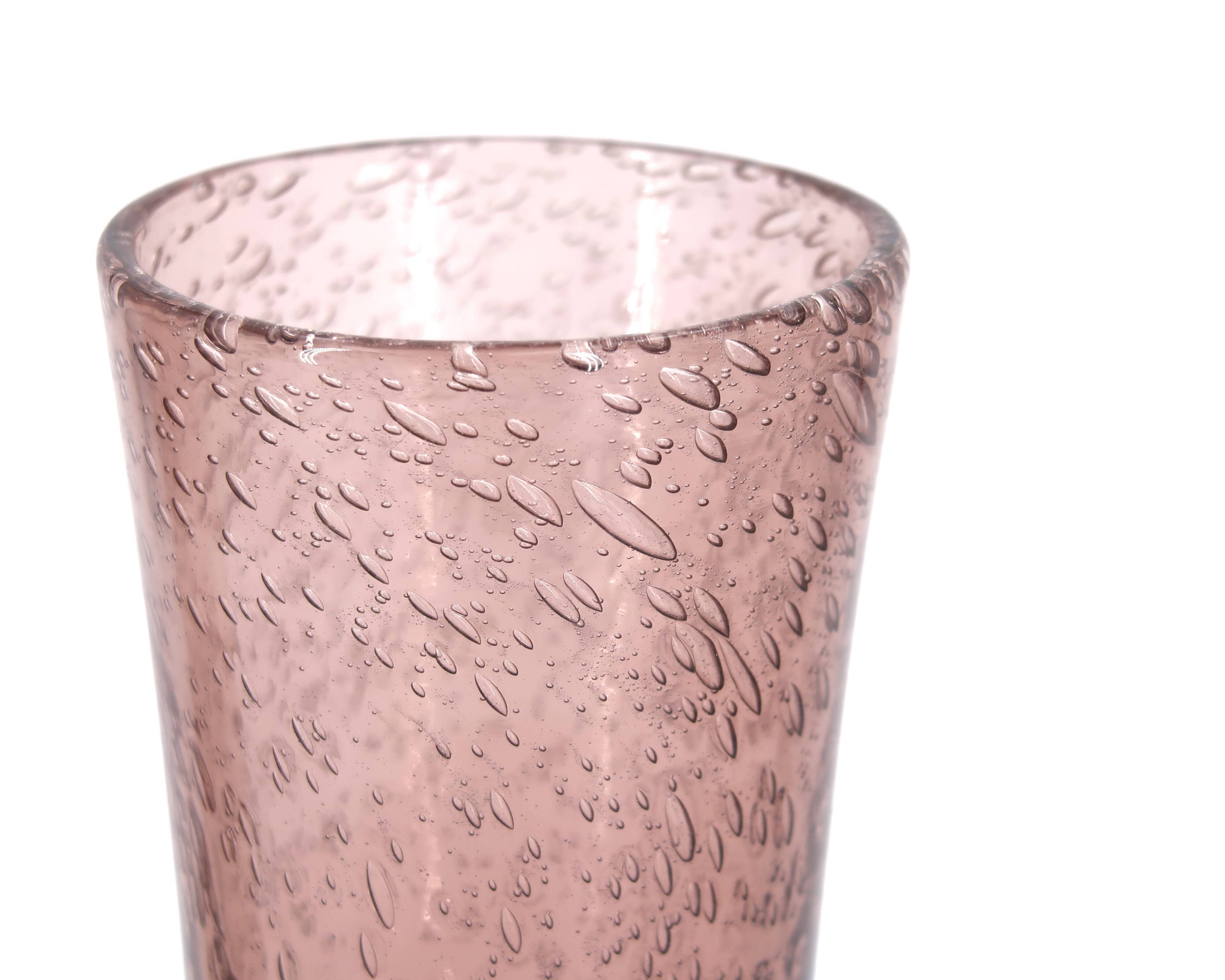 Six bubbled Biot glasses in purple glass, 1970s