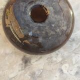 Flattened ball vase made of glass paste