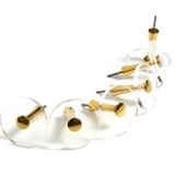 70s set of 6 coat hooks made of brass and plexiglass Vereinigte Werkstätten