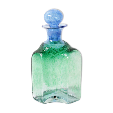 Carafe en verre vert et bleu Antikva par Bertil Vallien, Suède 1994
