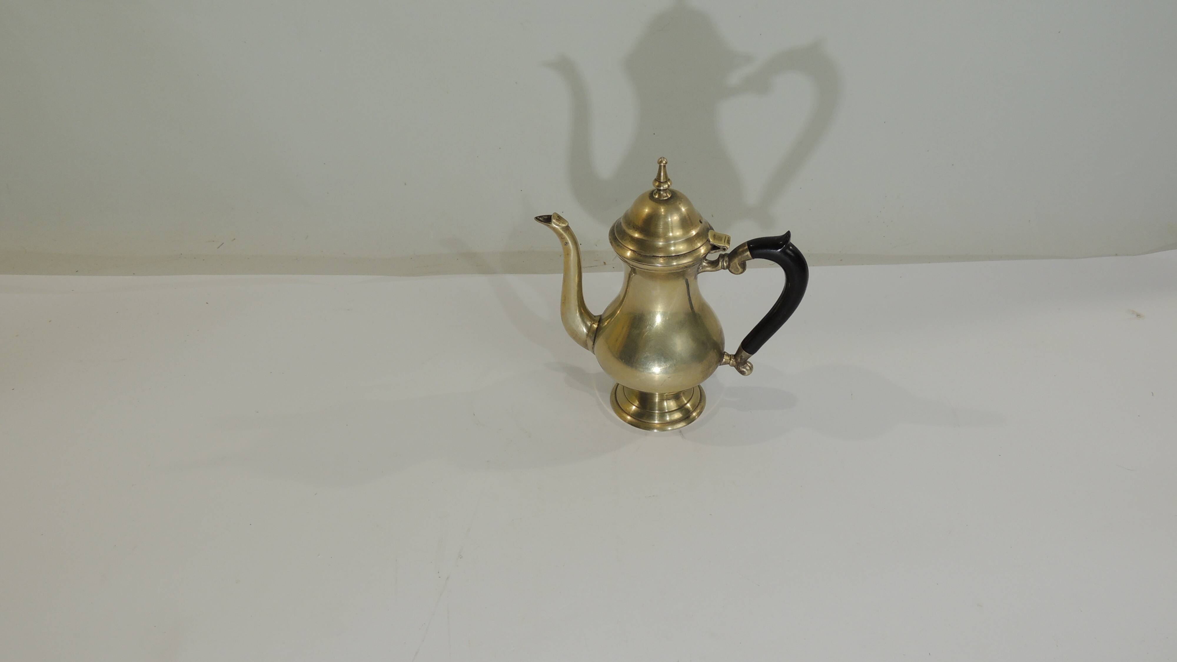 Solid brass teapot, vintage French / 20th century