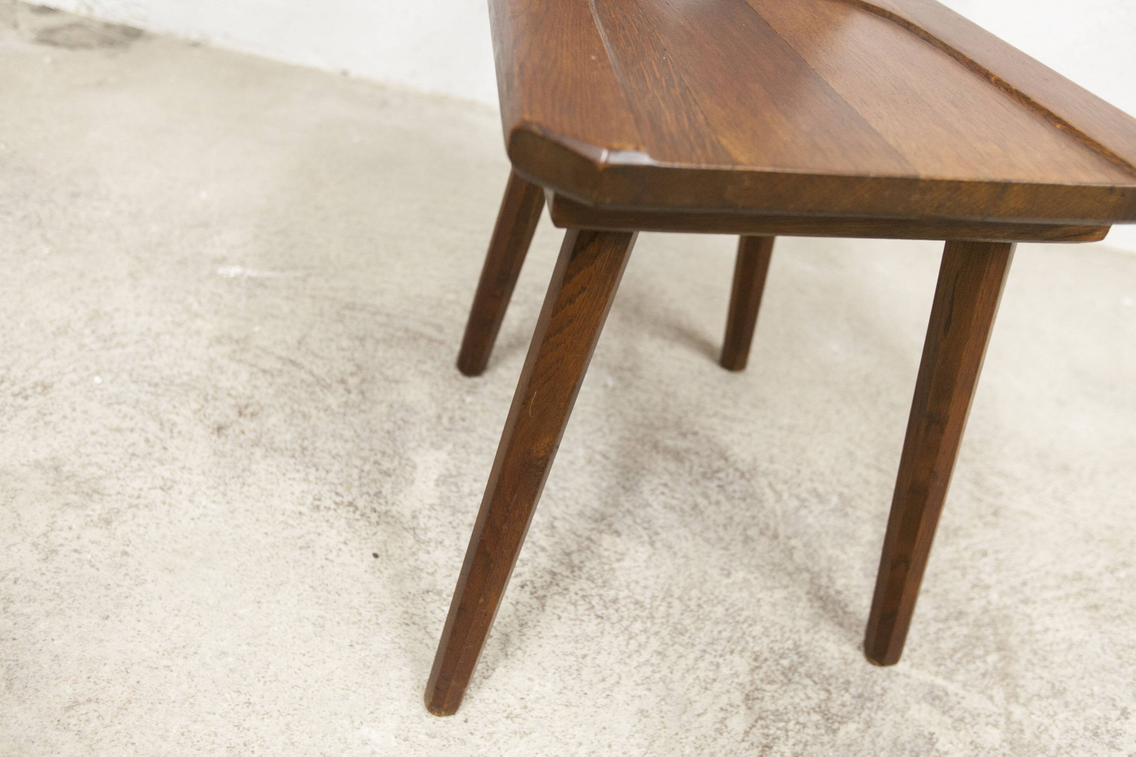 Chaise brutaliste 1960 bois massif