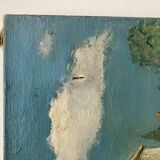 Oil on vintage canvas