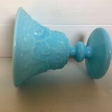 Blue opaline footed vase Italy