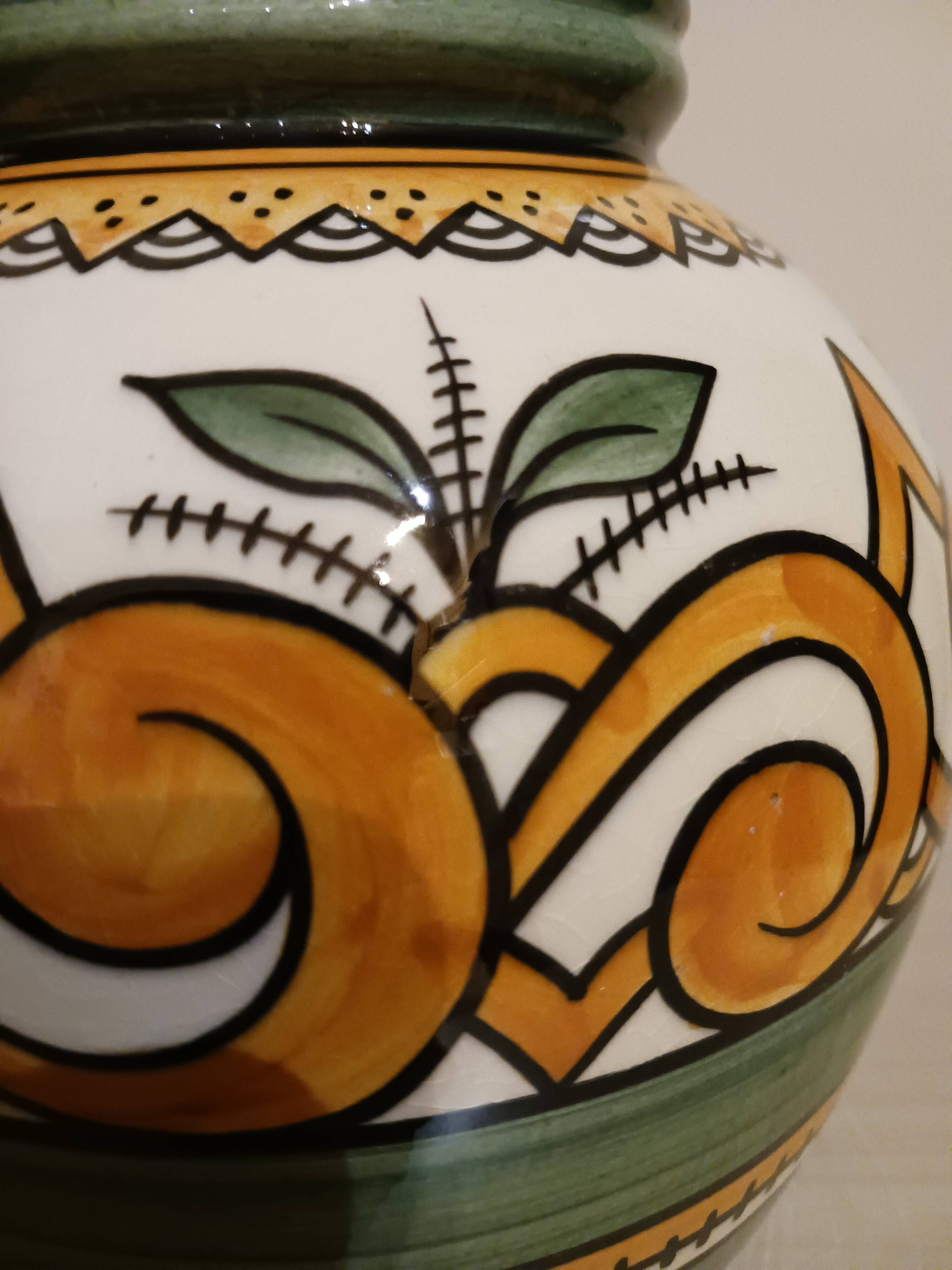 Round vase, signed Henriot Quimper, 1950s