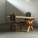 Vintage danish brutalist oak dining table