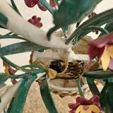 Vintage Floral chandelier in painted sheet metal
