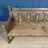 Large antique wooden Spanish bench from the 19th century