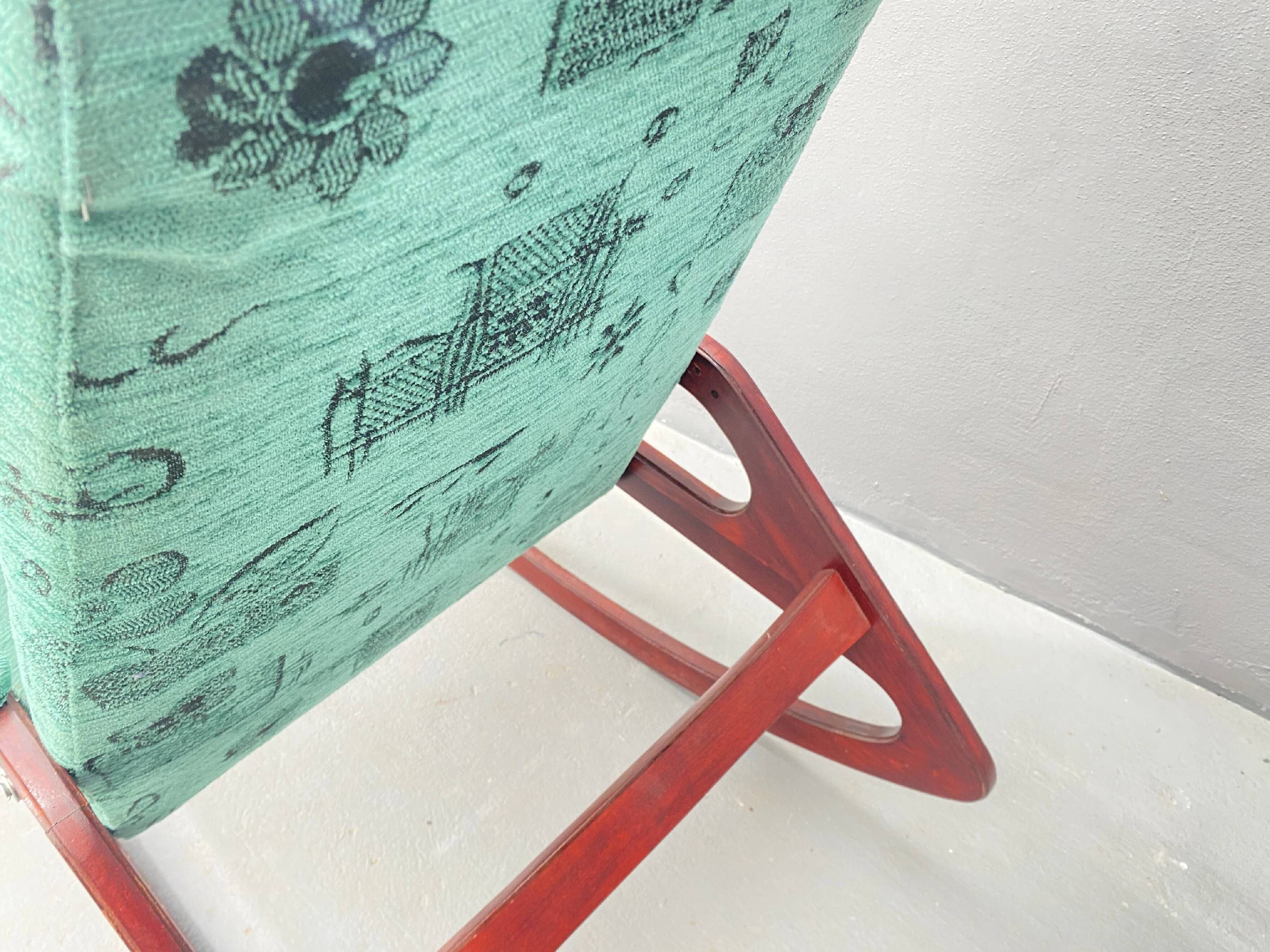 Wooden rocking chair by ÚLUV, mid-century modern, 1970s, Czechoslovakia
