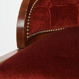 Art Deco “clouds” dining room/side chair with luxurious red upholstery