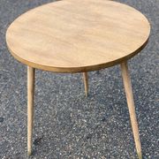 Table basse table d’appoint scandinave pieds compas rénovée en bois brut