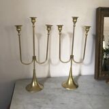 Pair of brass candlesticks