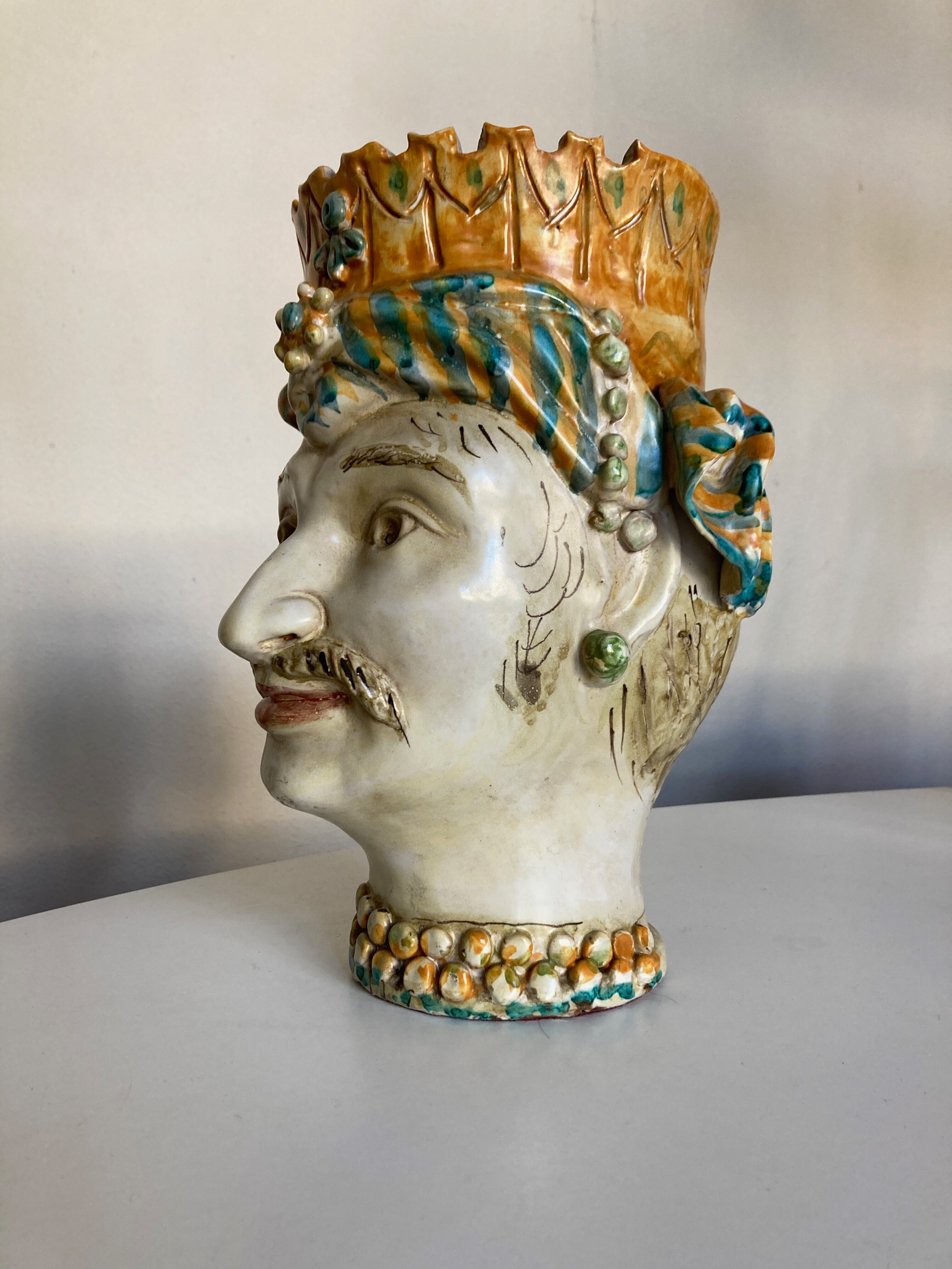 Italian ceramic vase Caltagirone Sicily 1960