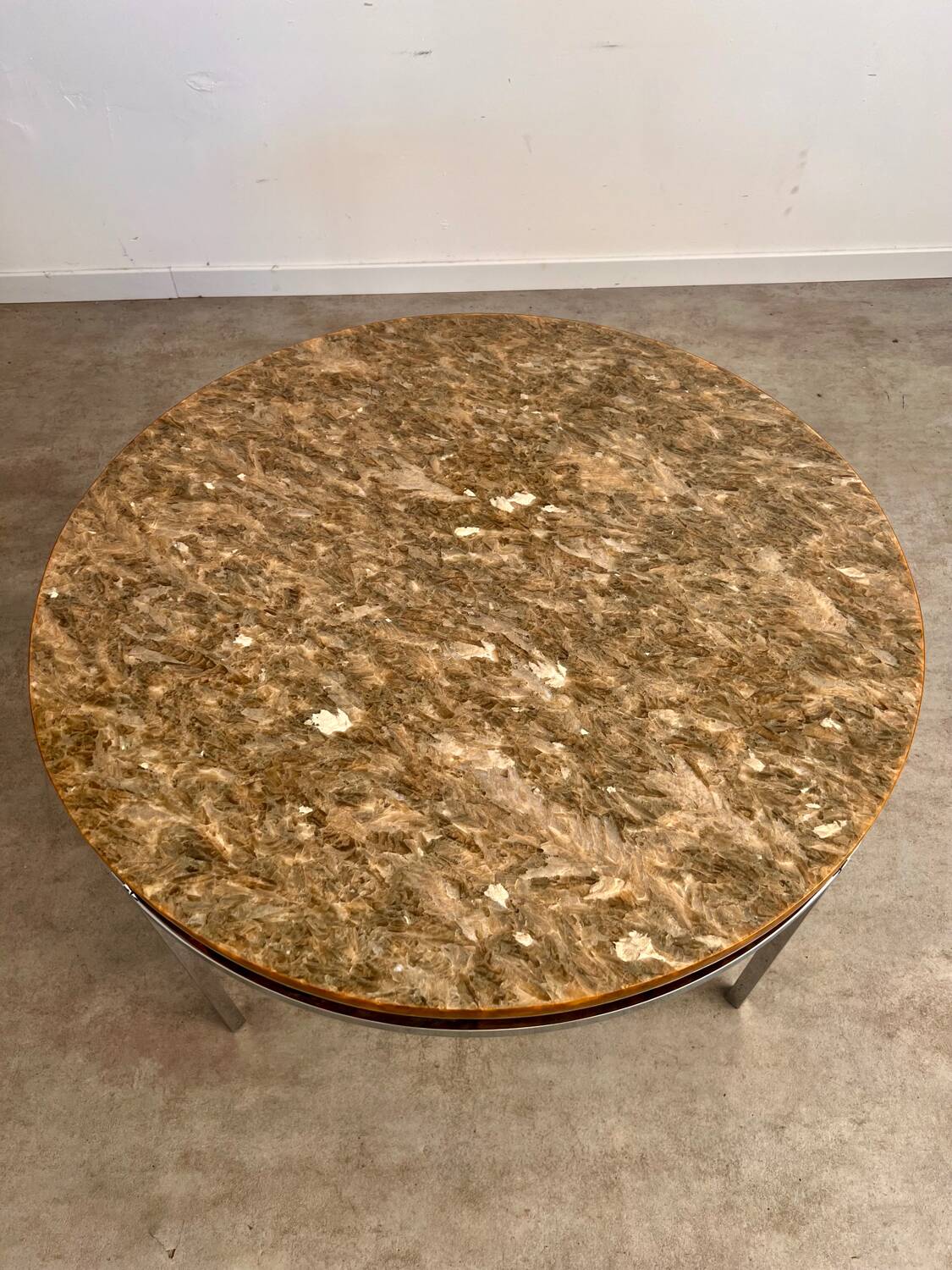 Old Italian design marble effect resin coffee table from the 70s