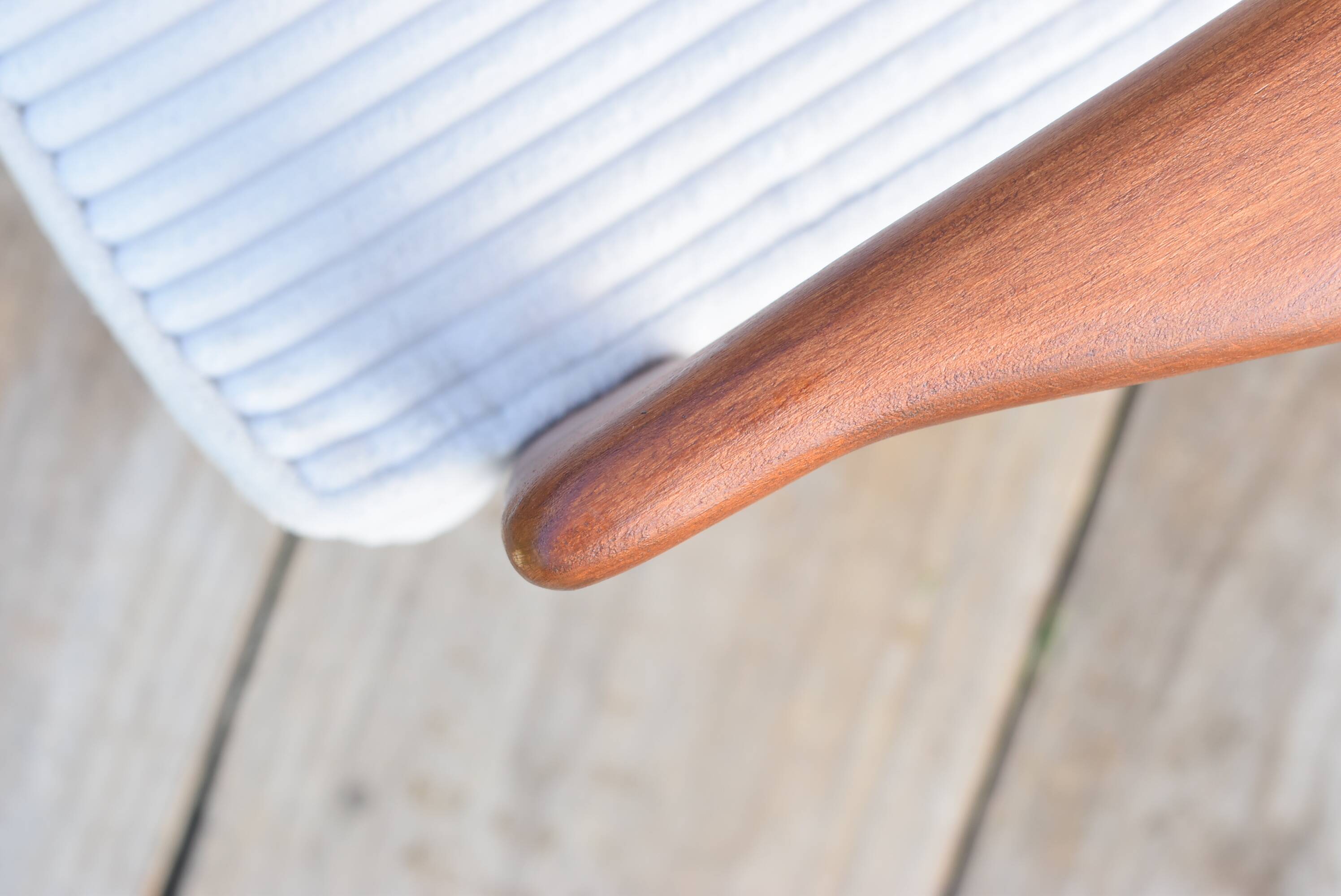 Original Scandinavian armchair, upholstered, beige corduroy, 1960s