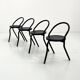 4 chaises postmodernes en métal, 1980