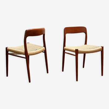 Chaises par Niels O. Møller pour J.L. Moller, modèle 75, Danemark, années 1950