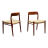 Chaises par Niels O. Møller pour J.L. Moller, modèle 75, Danemark, années 1950