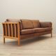 Brown leather sofa, Danish design, 1970s, production: Denmark