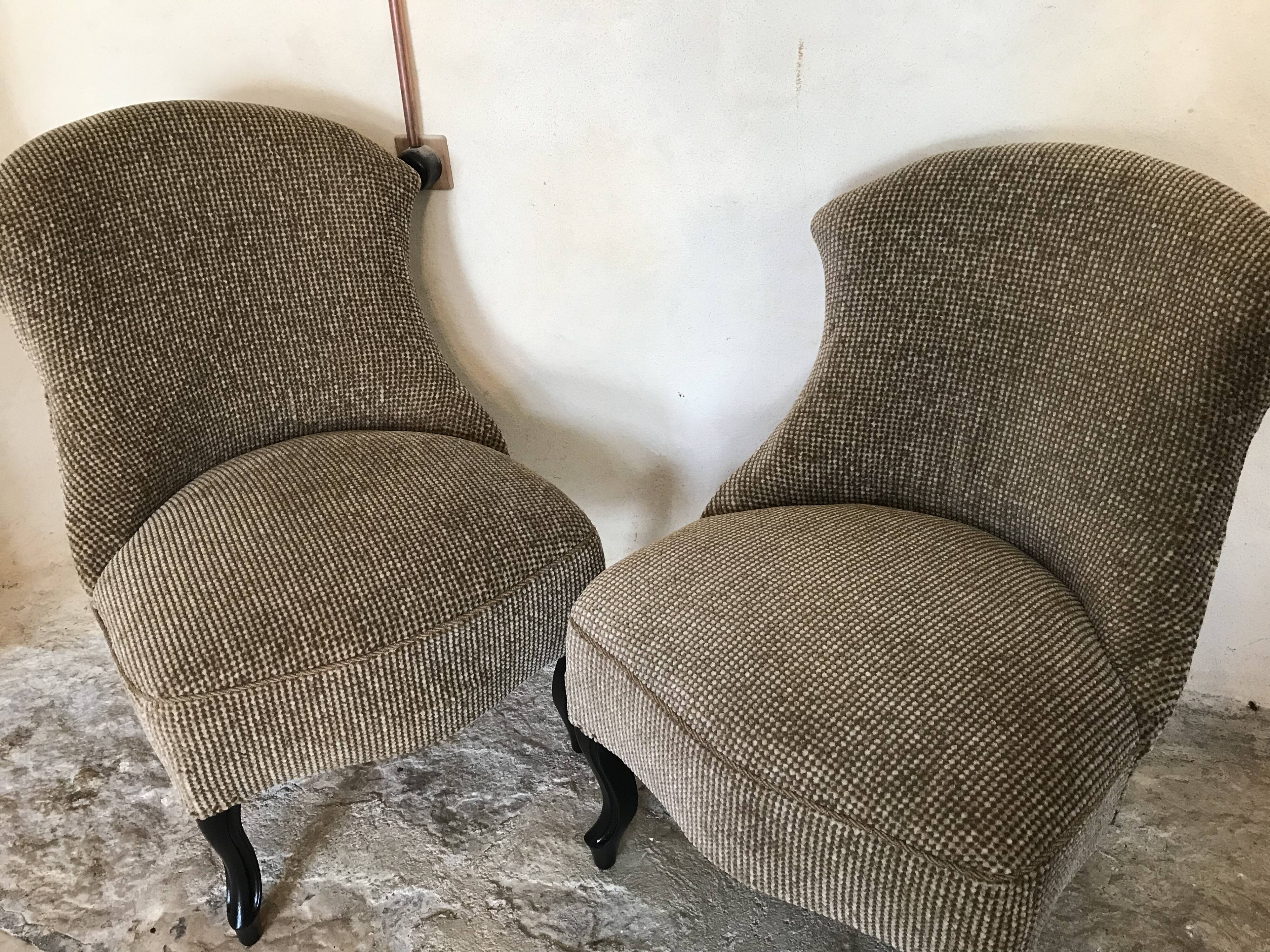 Pair of vintage chairs mid-century toad shape