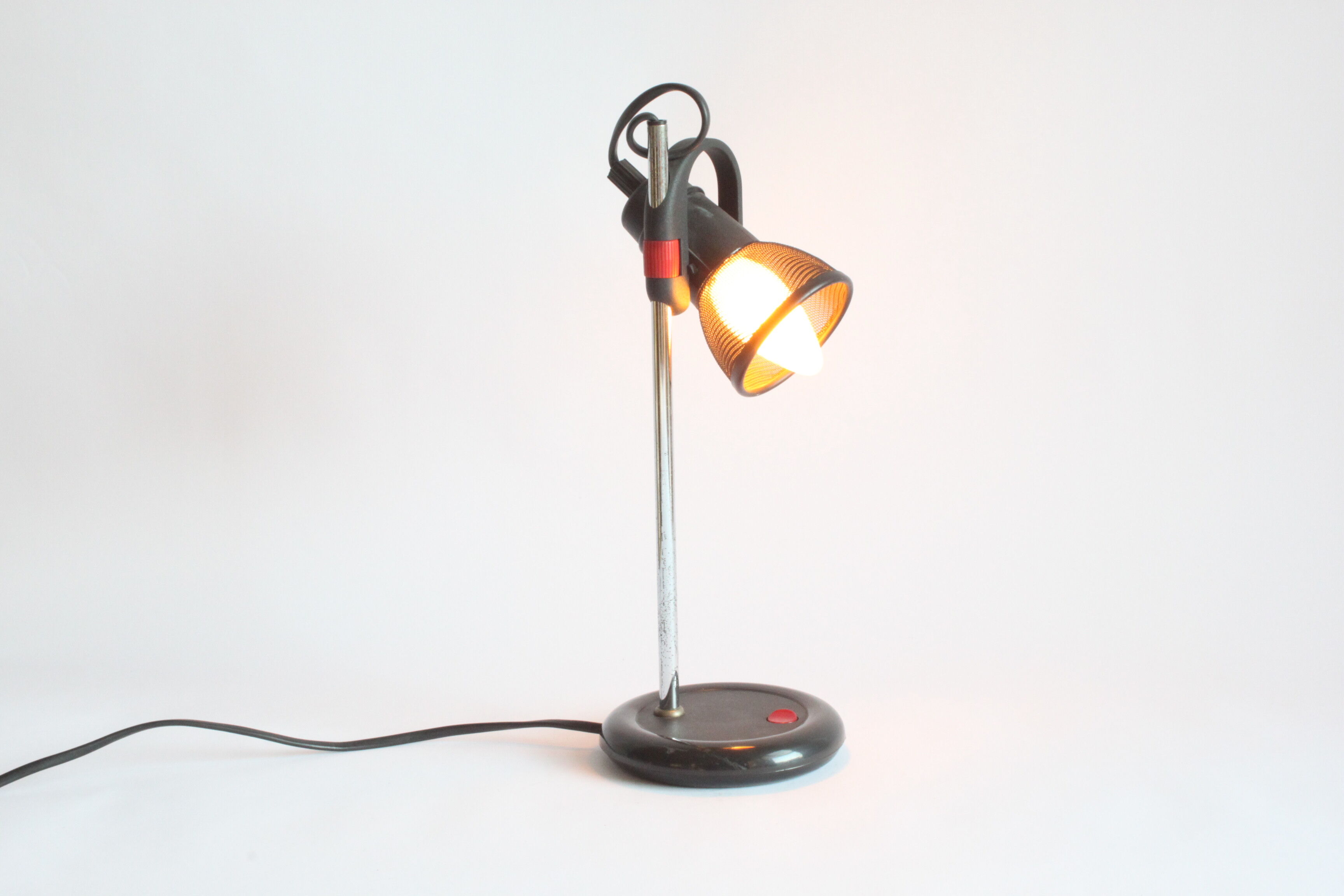 Black gauze nightlamp or bedside lamp, 1980