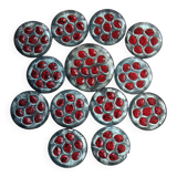 Vintage oyster dish set/Pornic/12 plates + 1 dish