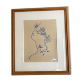 Lithographie "Profil d'homme" de Jean Cocteau