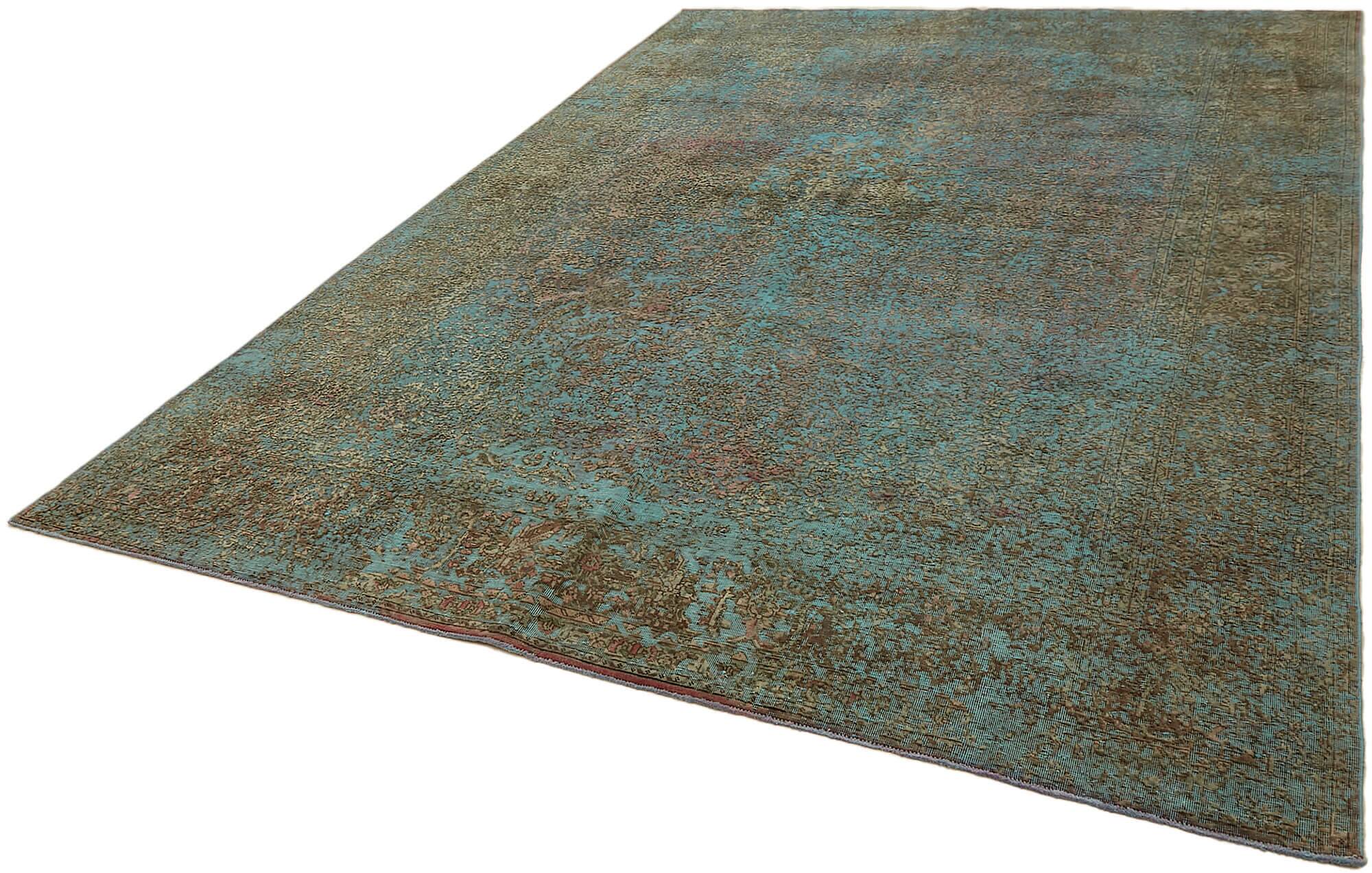 Handmade Oriental Decorative 1980s 243 cm x 350 cm Turquoise Wool Carpet
