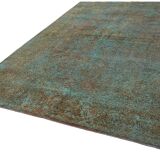 Handmade Oriental Decorative 1980s 243 cm x 350 cm Turquoise Wool Carpet