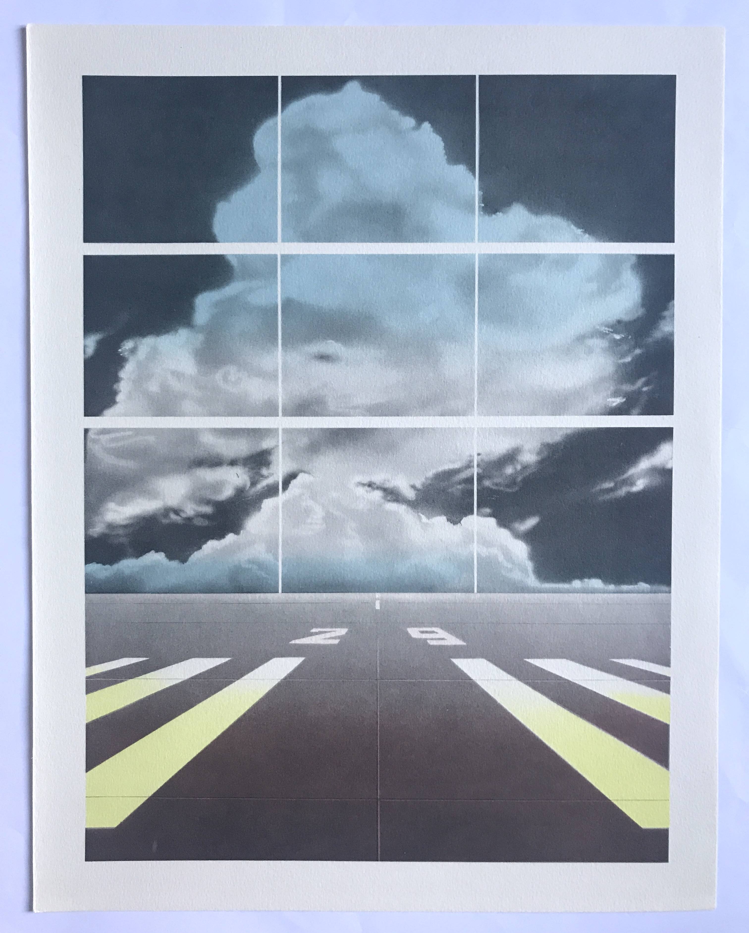 Set of 4 original lithographs by Peter Klasen, 1978. The air.