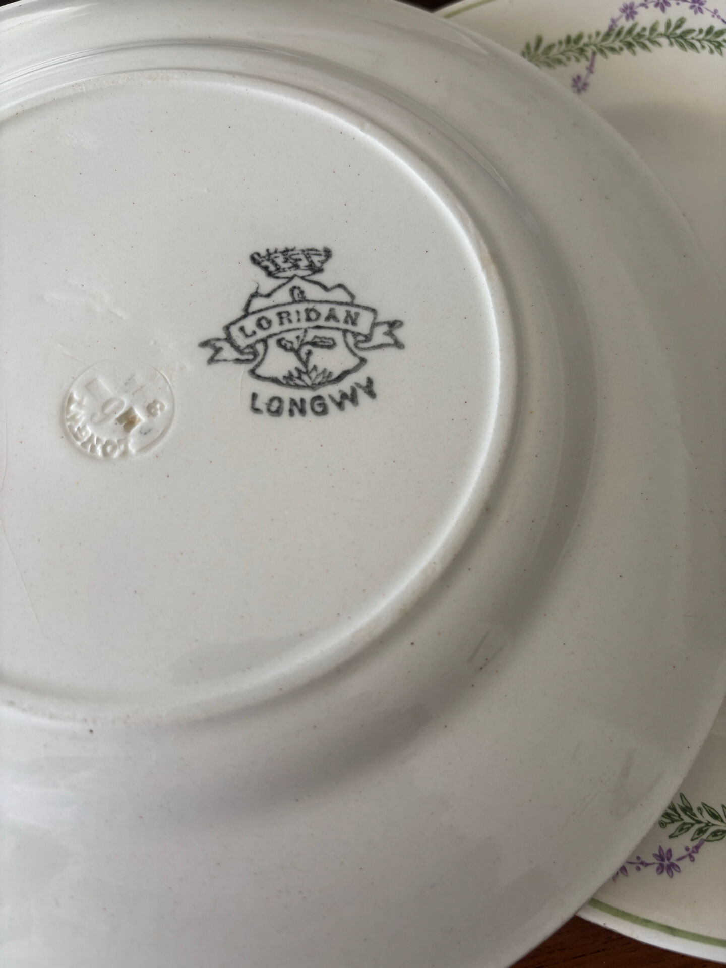 Set of 6 flat plates Longwy Loridan • French earthenware clay