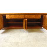 Burl wood credenza by Jean Claude Mahey, 1970s