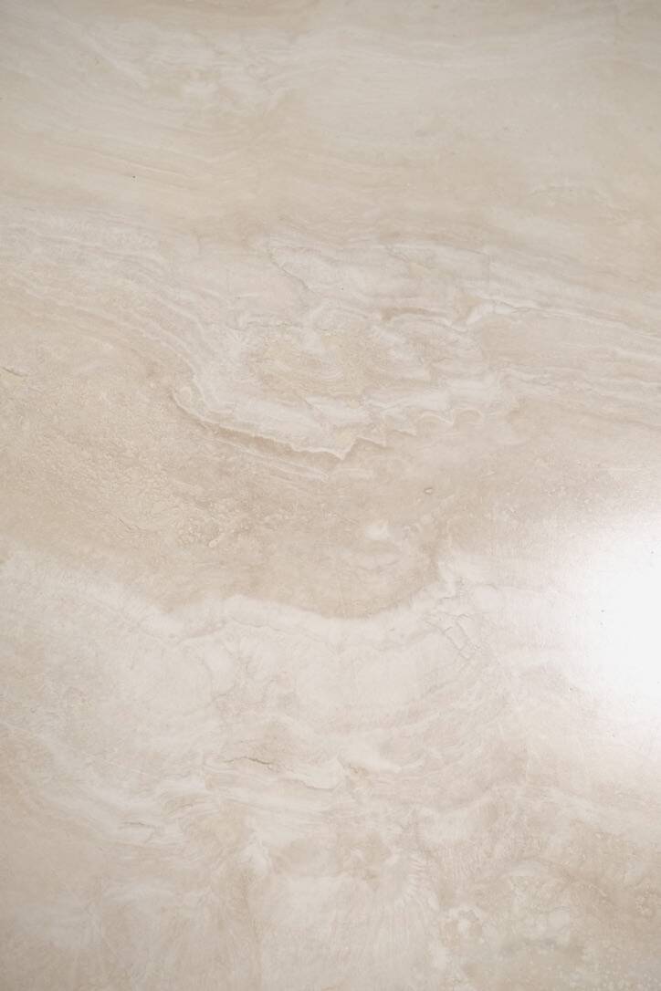 Table basse oeil en travertin, Roche Bobois, 1980s