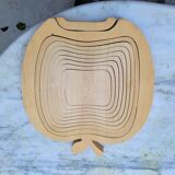 Foldable wooden fruit basket and trivet