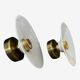 Pair of vintage white opaline wall lamps electrified to nine