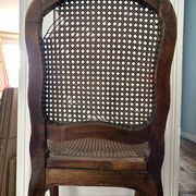 Antique Louis XV chair – molded natural wood / cane base
