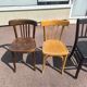 Lot de 6 chaises de bistrot dépareillées bois vintage