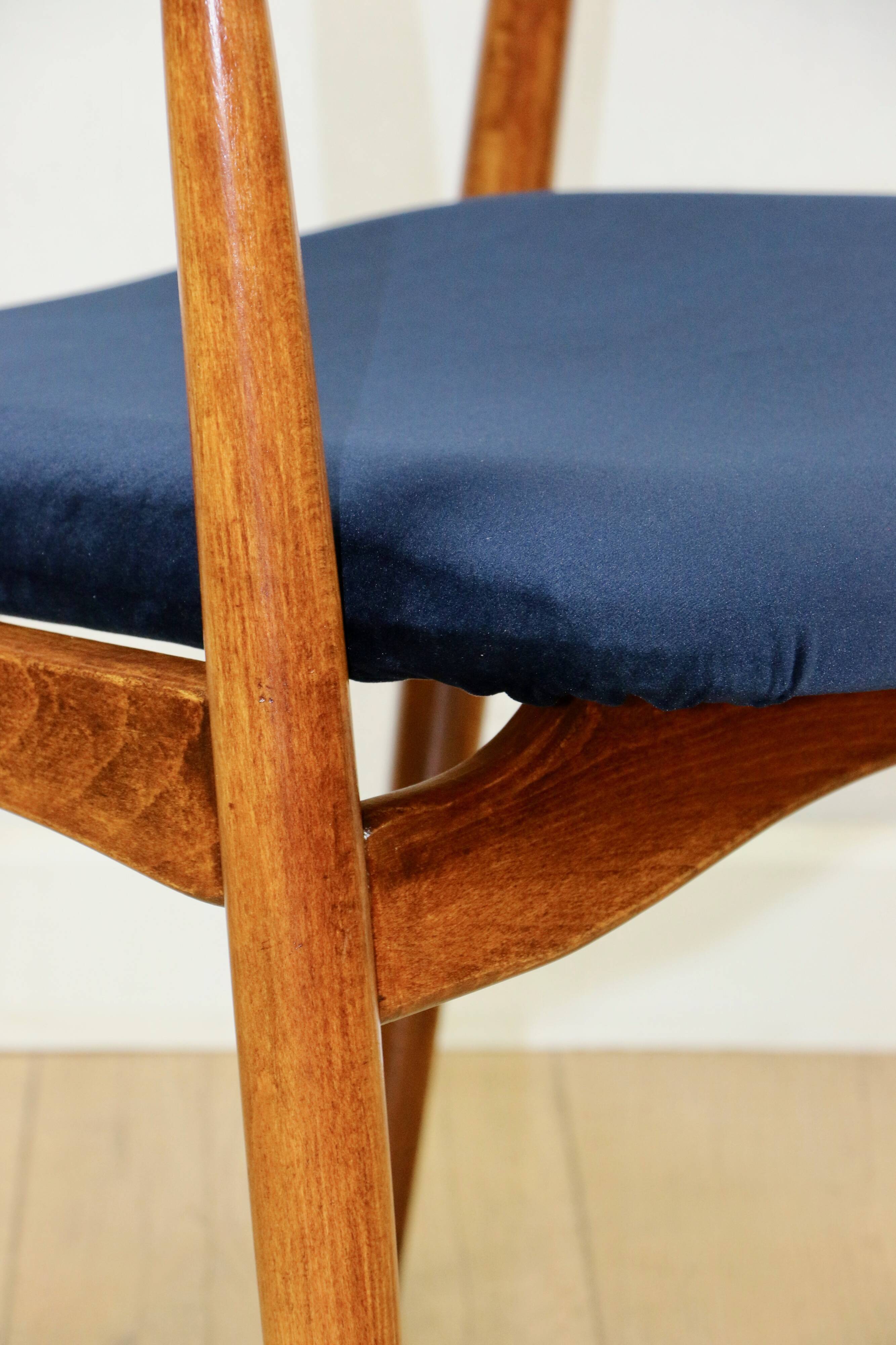 Danish office armchair vintage - navy blue