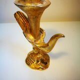 Pierre Casenove - 'Bird' in gilt bronze candlestick