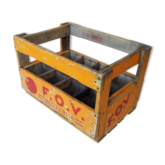 Old locker wooden milk bottles