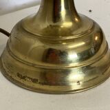 19th century lamp in brass and opaline