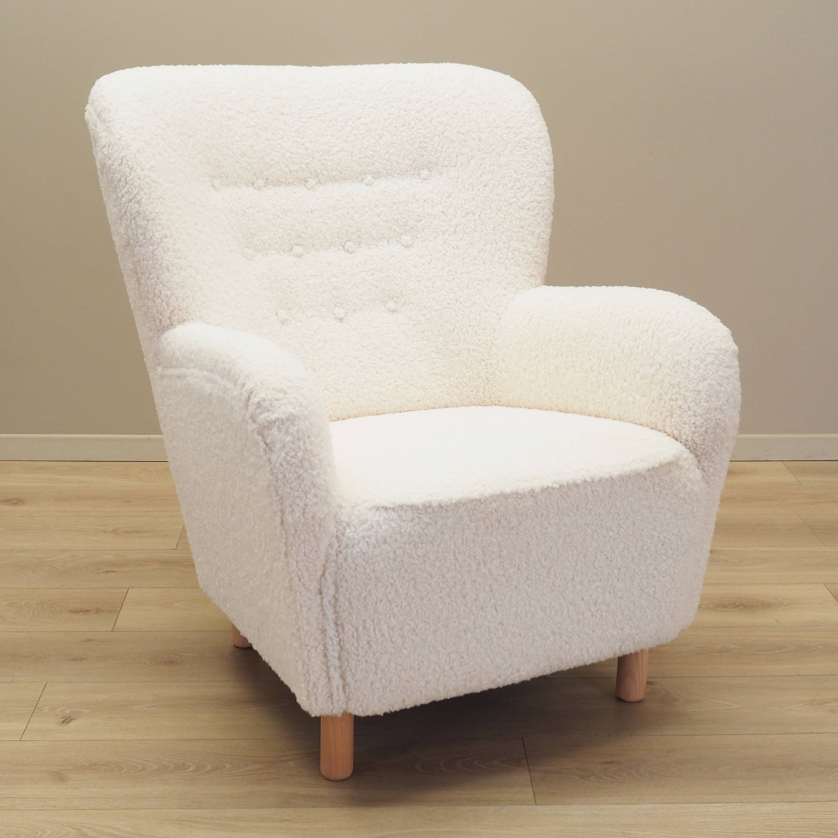 White armchair, Scandinavian design, production: Denmark