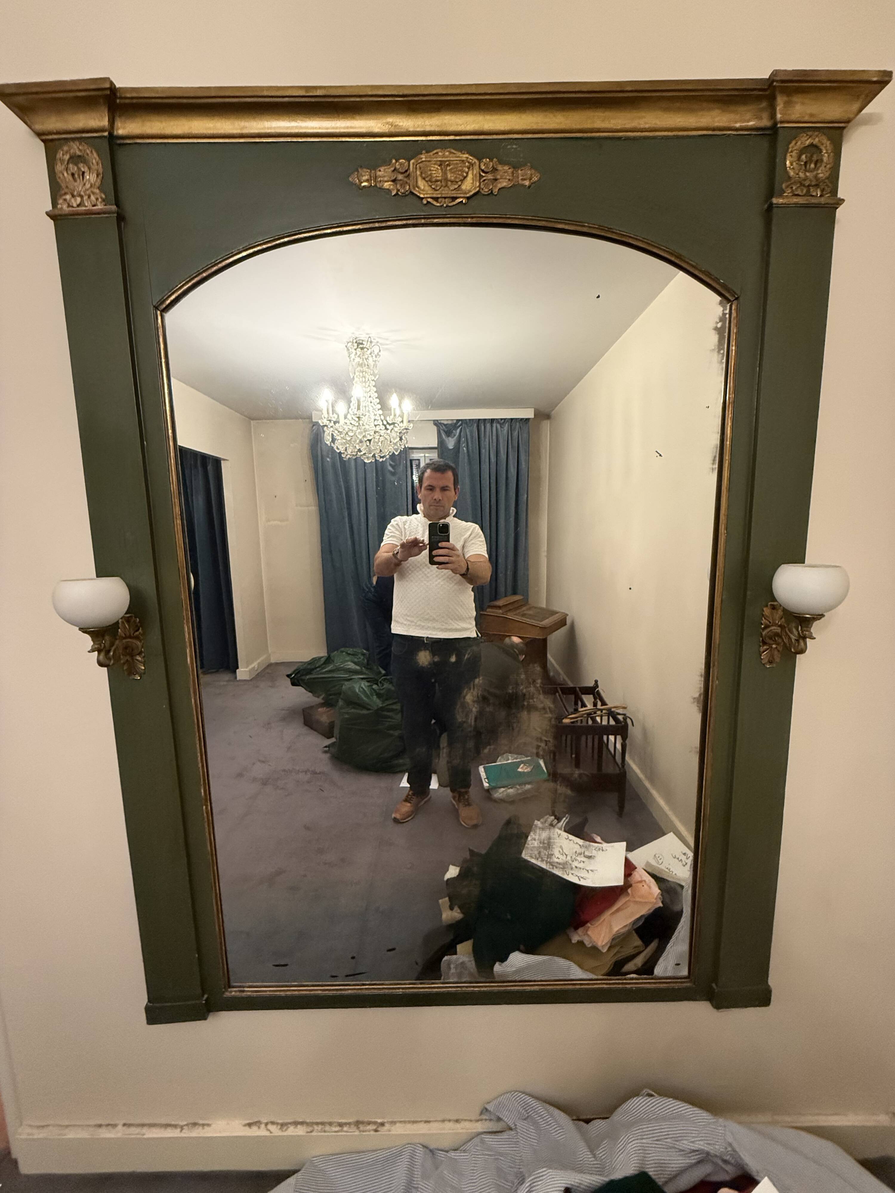 frosted green trumeau