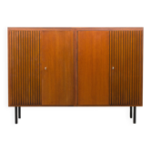 Large high teak sideboard with fluted doors, 1960s
