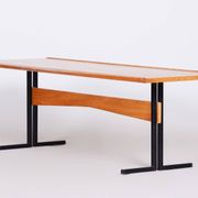 Mid-Century Modern Ash & Steel Dining Table, 1960s