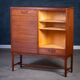 Teak Drum Cabinet with Brass Handle, Denmark, 1960s