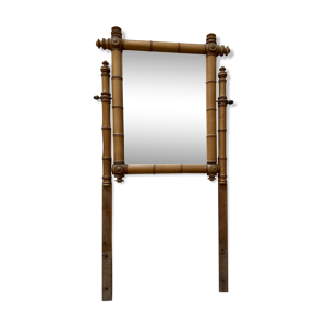 Miroir vintage bois bambou français