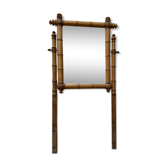 Miroir vintage bois bambou français début 1900